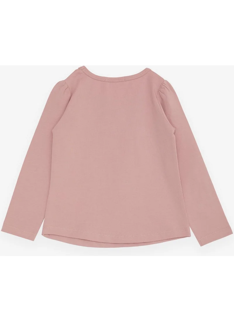 بريز Girl's Long Sleeve T-Shirt The Girl Who Feels Herself an Artist Printed 3 8 Years Dried Rose