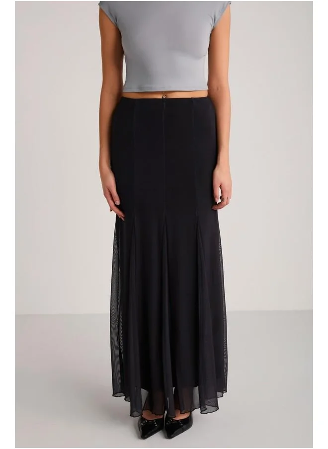 GRIMELANGE Grimelange Avra Women's Black Tulle Maxi Skirt