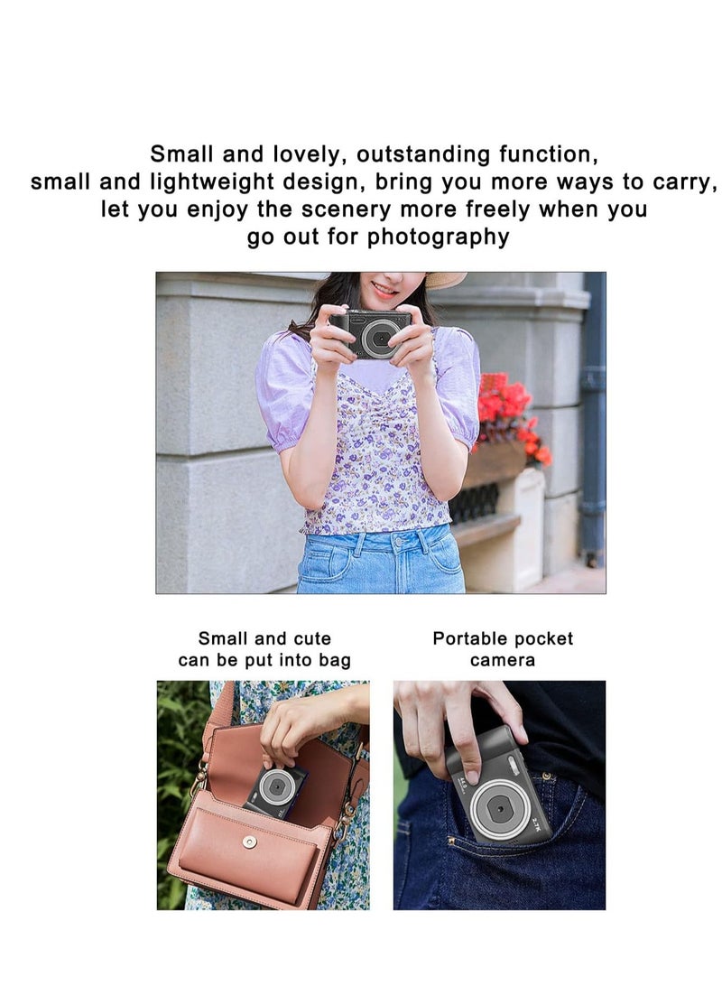 Generic Mini Digital Camera 2.7K Ultra HD 2.88 Inch LCD 44 MP Rechargeable Digital Video Camera Pocket Vlogging Camera Kids Cameras with 16X Digital Zoom for Beginner Photography.  - Image 5