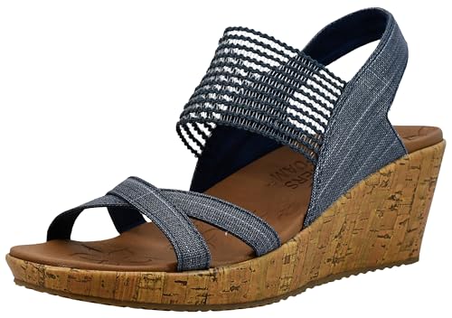 SKECHERS صندل سكيشرز كالي النسائي بيفرلي - هاي تي بيدج، كحلي، 11 M US - Image 1