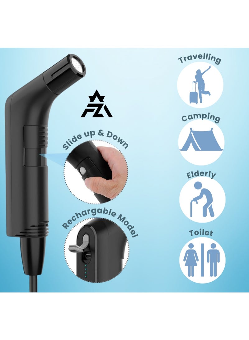 Portable Bidet Sprayer Kit with 2.3L Water Tank – Rechargeable, Travel Friendly, Foldable Design – Personal Hygiene Cleaner for Muslims, Baby & Elderly – Electric Toilet Washer - Image 3