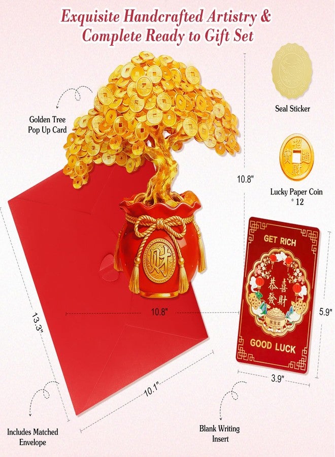WhatSign Chinese New Year Card, 3D Pop Up Money Tree for Prosperity - Large Handmade Lunar New Year Gifts, Ideal Home Décor for Table, Desk, Office 2026 Year of The Horse Celebrations - Image 4