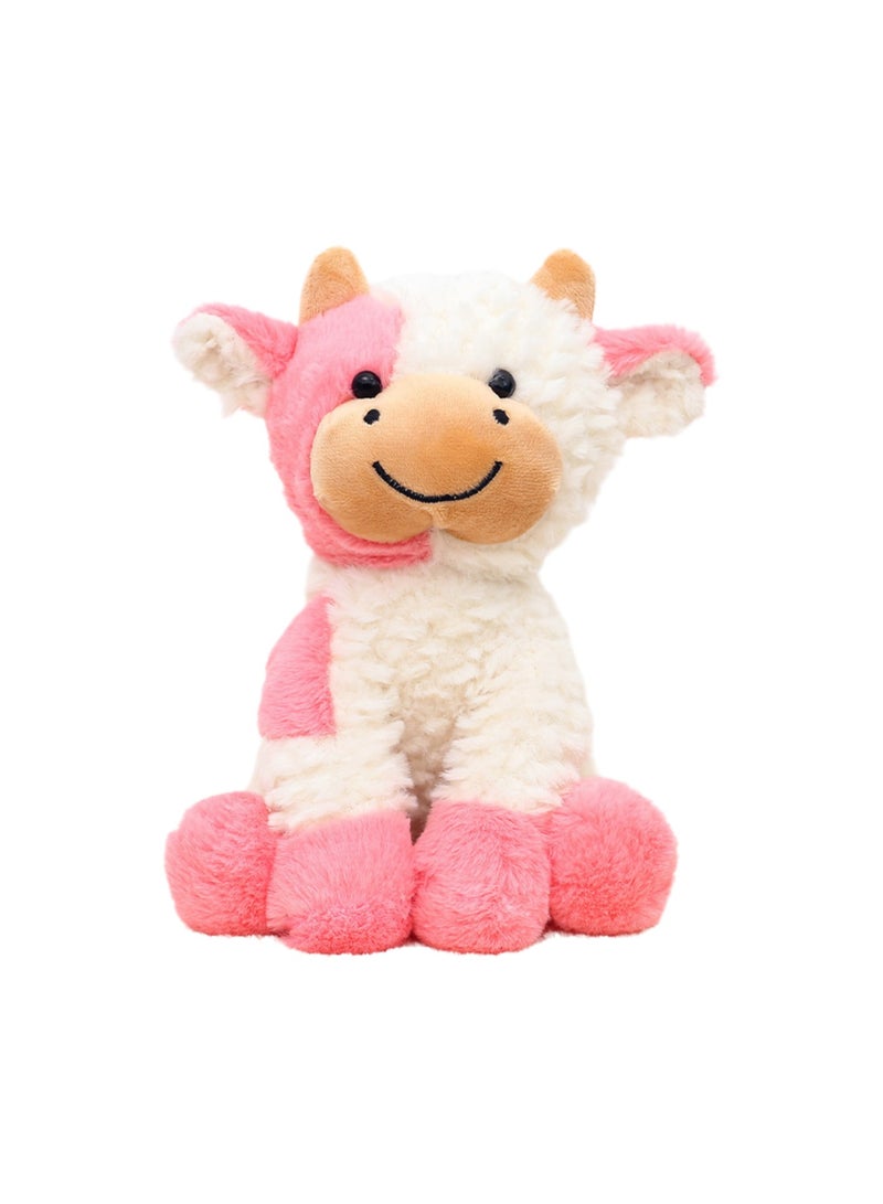 Children's Plush Toy Cartoon Doll Gift (Plush Sitting Bull - Pink And White) - Image 1