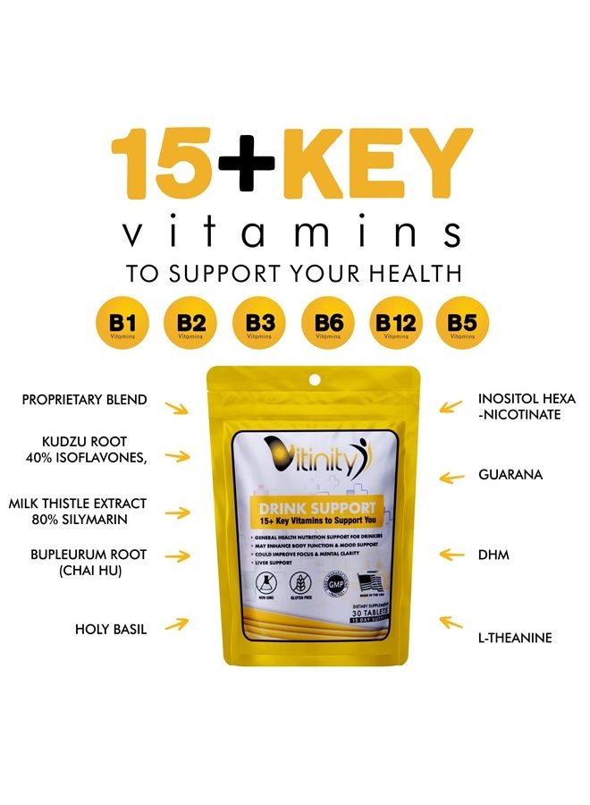 VITINITY Anti-Alcohol Drink Support Supplements - Craving Support, Liver Health, Kudzu, Milk Thistle, Holy Basil, DHM for All Natural Cleanse, Gradual Reduction, and System Replenisher (30 Days) - Image 3