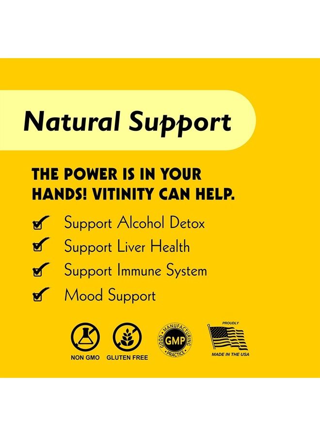 VITINITY Anti-Alcohol Drink Support Supplements - Craving Support, Liver Health, Kudzu, Milk Thistle, Holy Basil, DHM for All Natural Cleanse, Gradual Reduction, and System Replenisher (30 Days) - Image 2