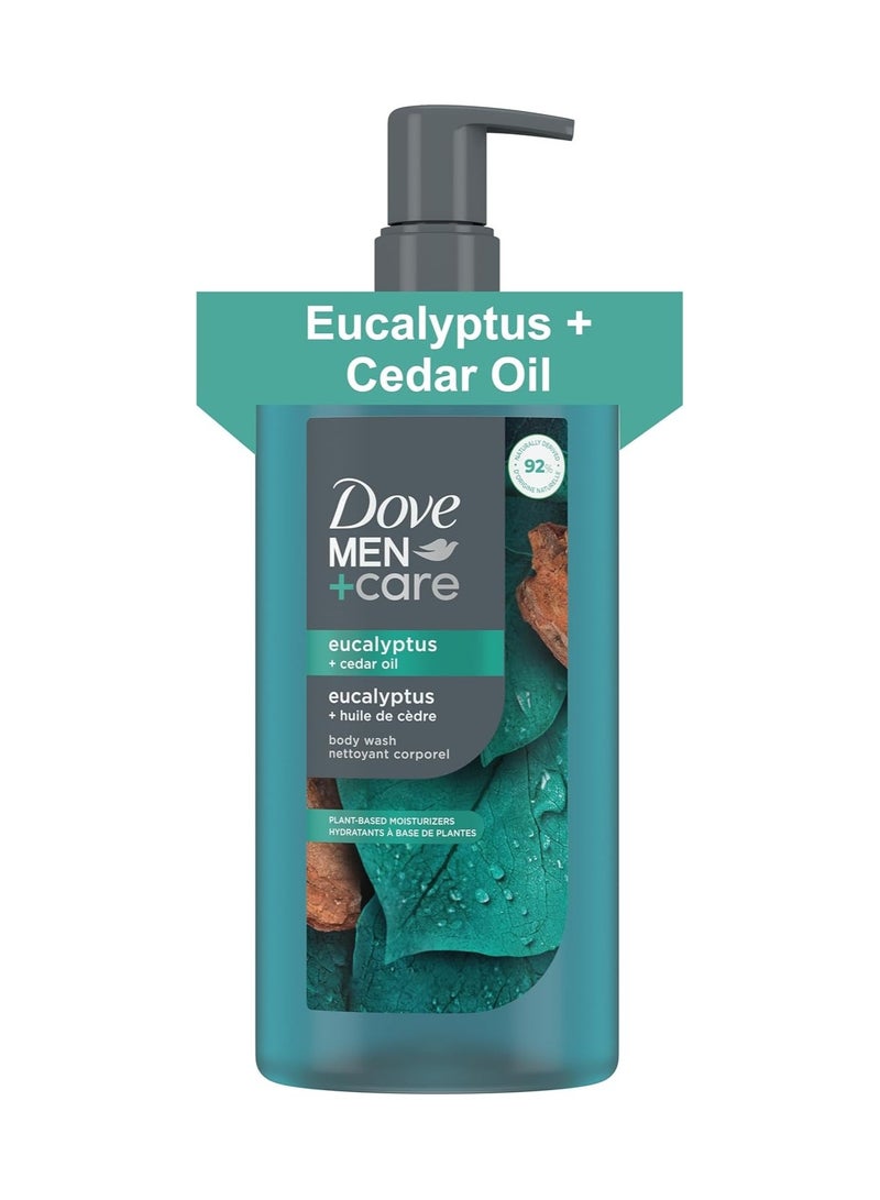 DOVE MEN + CARE Body Wash Eucalyptus + Cedar Oil to Rebuild Skin in the Shower with Plant-Based Cleansers and Moisturizers 26 oz