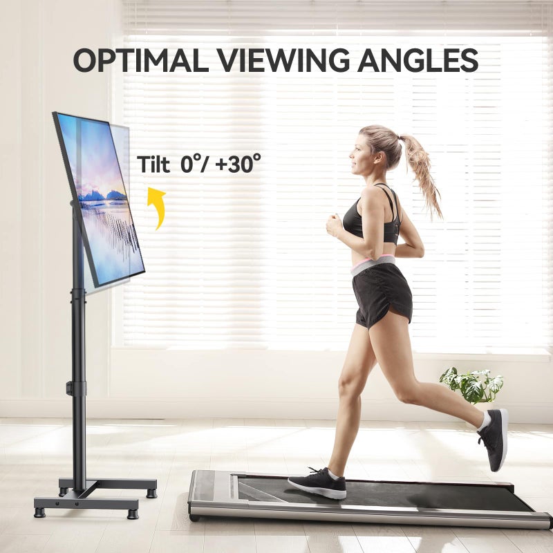 Alphamount AM alphamount TV Floor Stand for 13-43 inch Flat/Curved TVs up to 44 lbs, 8 Level Height Adjustable Monitor Floor TV Stand with VESA 200x200, Portable TV Mount Stand for Living Room, Bedroom, Office - Image 5