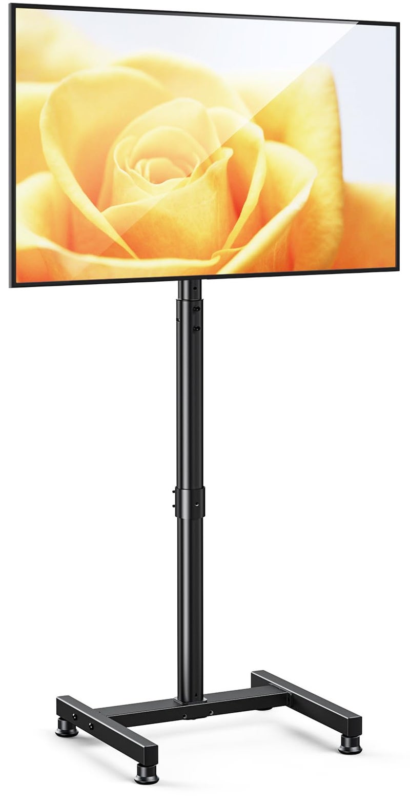 Alphamount AM alphamount TV Floor Stand for 13-43 inch Flat/Curved TVs up to 44 lbs, 8 Level Height Adjustable Monitor Floor TV Stand with VESA 200x200, Portable TV Mount Stand for Living Room, Bedroom, Office - Image 1