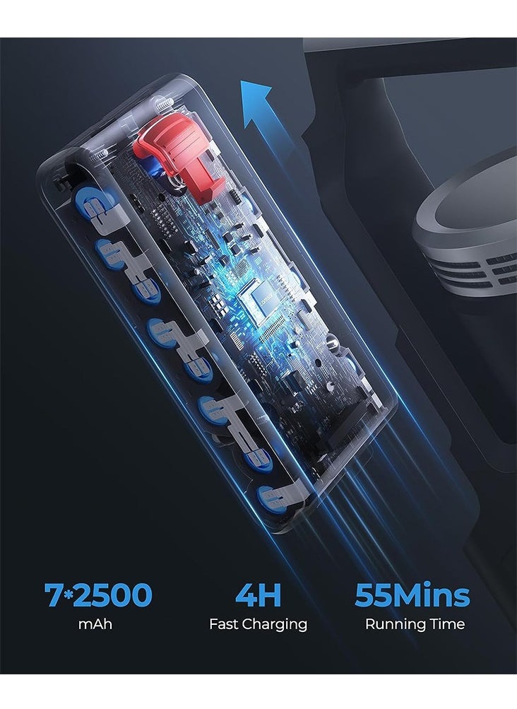 Laresar Cordless Vacuum Cleaners, 450W 33kPa Powerful Stick Vacuum, 55 Minutes Max, Anti-Tangle Floor Brush, Colorful Animated Screen, Handheld Vacuum for Floor Carpet Pet Hair (Elite S6)  - Image 5