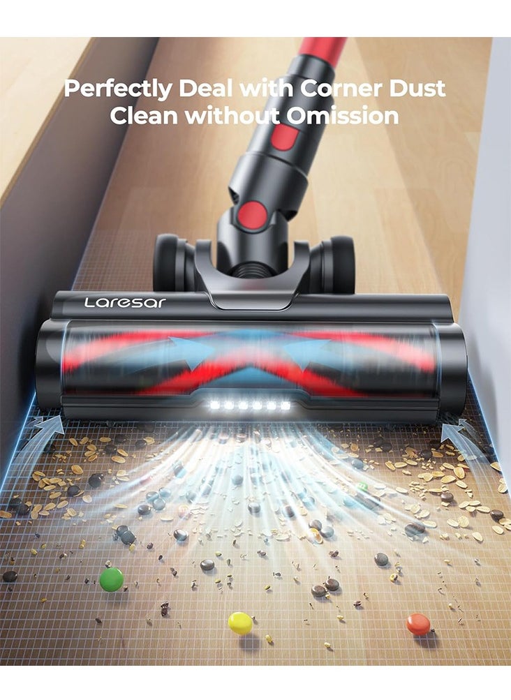 Laresar Cordless Vacuum Cleaners, 450W 33kPa Powerful Stick Vacuum, 55 Minutes Max, Anti-Tangle Floor Brush, Colorful Animated Screen, Handheld Vacuum for Floor Carpet Pet Hair (Elite S6)  - Image 4