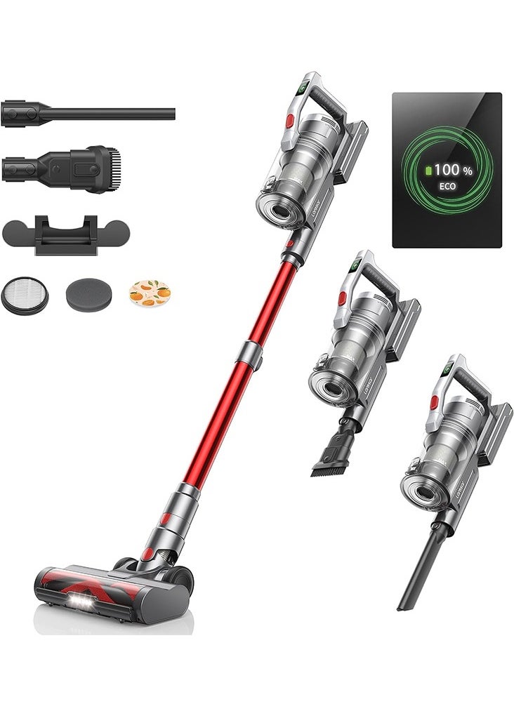 Laresar Cordless Vacuum Cleaners, 450W 33kPa Powerful Stick Vacuum, 55 Minutes Max, Anti-Tangle Floor Brush, Colorful Animated Screen, Handheld Vacuum for Floor Carpet Pet Hair (Elite S6)  - Image 1