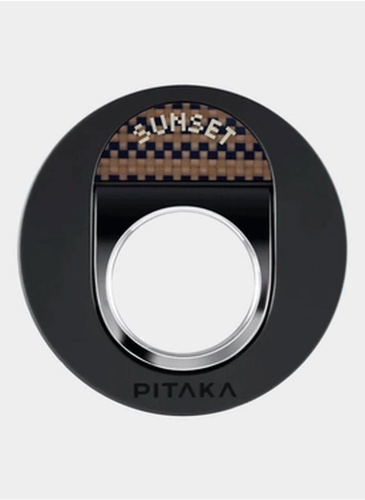 PITAKA MagEZ Phone Grip 2 Random Segment Color / MagSafe and MagEZ 2.0 Compatible / Aramid fiber, Zinc alloy, ABS+PC Material - Sunset 