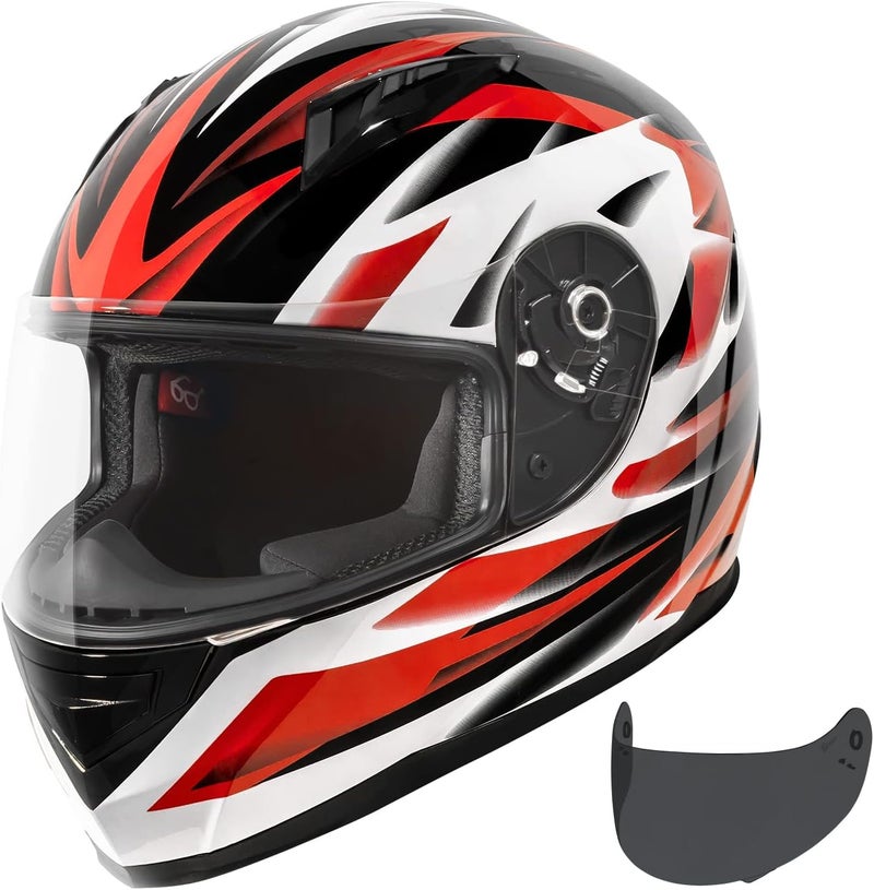 VCAN VX Lightweight Full Face Motorcycle Helmet with Extra Tinted Visor - Image 1