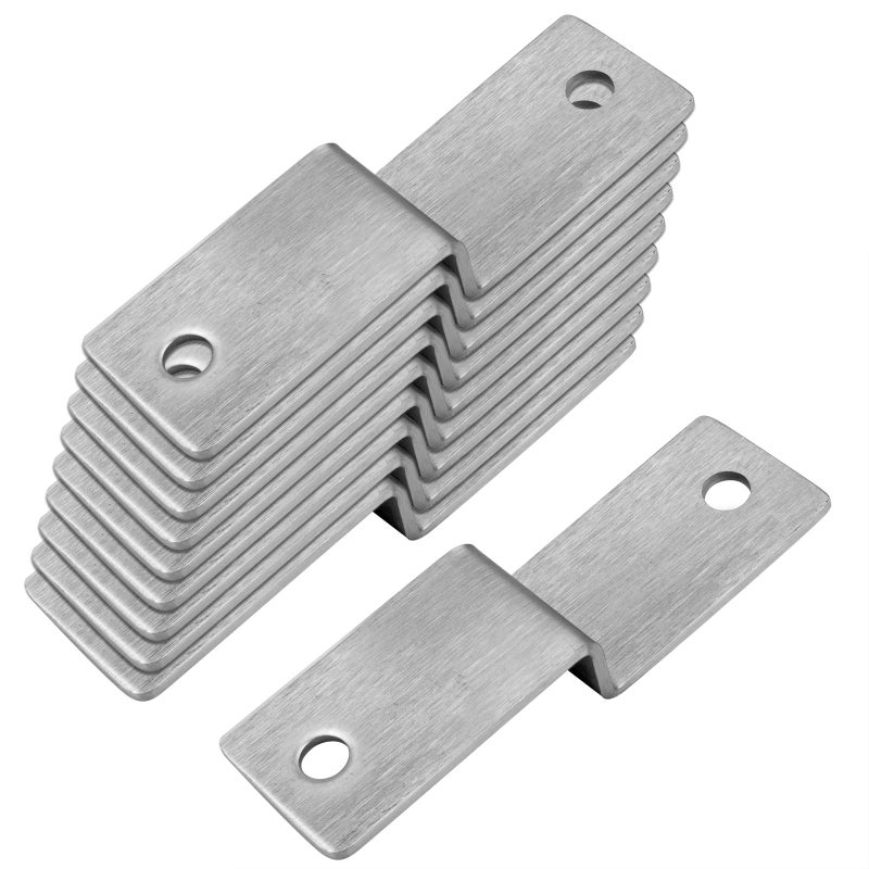 heneng 10 Pcs ZShaped Bracket for 34 Plate Stainless Steel Furniture Corner Brace 332 Thick Support Fitting