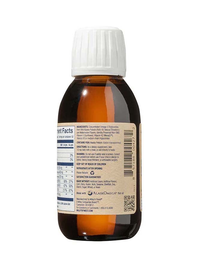 Wiley's Finest Wild Alaskan Beginner's DHA - Liquid Fish Oil Supplement for Kids Ages 1 and Up - 650mg of EPA and DHA Omega-3s - Strawberry Watermelon Flavor - 4.23 Oz (50 Servings) - Image 3
