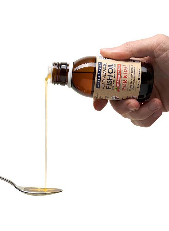 Wiley's Finest Wild Alaskan Beginner's DHA - Liquid Fish Oil Supplement for Kids Ages 1 and Up - 650mg of EPA and DHA Omega-3s - Strawberry Watermelon Flavor - 4.23 Oz (50 Servings) - Image 5