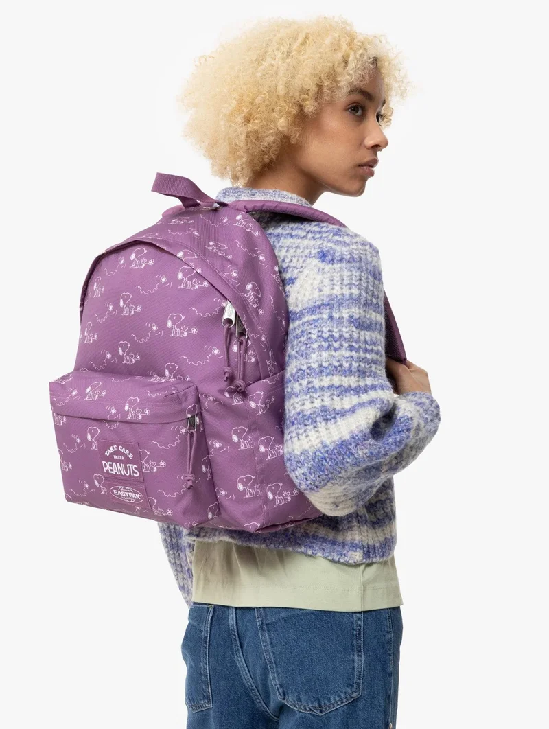 Eastpak  Day Pak'R Medium Unisex Backpack (With Bottle Holder & Laptop Sleeve) - Peanuts Pink  | Best Price UAE