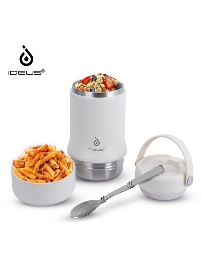 Ideus 20 oz Insulated Soup Thermo with Foldable Spolk and Bowl, All-in-one Stainless Steel Vacuum Thermal Food Jar for Lunch, Leakproof Bento Lunchbox... - Image 1