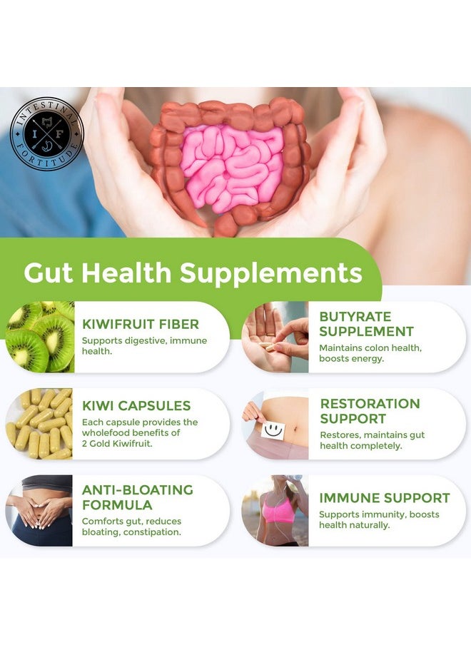 Intestinal Fortitude Prebiotic Gold: Kiwifruit Fiber Butyrate & Prebiotic Restore Supplement To Support The Gut Immune & Digestive Support Antibloating & Leaky Gut Repair Dairyfree Capsules  - Image 4
