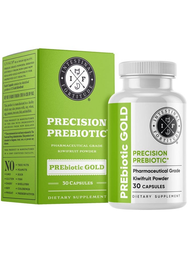 Intestinal Fortitude Prebiotic Gold: Kiwifruit Fiber Butyrate & Prebiotic Restore Supplement To Support The Gut Immune & Digestive Support Antibloating & Leaky Gut Repair Dairyfree Capsules  - Image 1