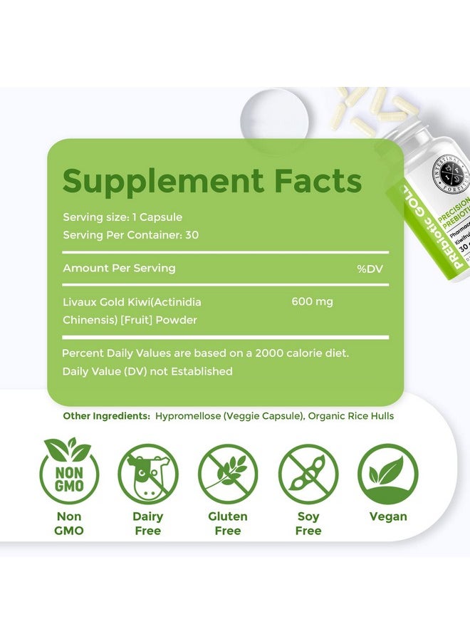Intestinal Fortitude Prebiotic Gold: Kiwifruit Fiber Butyrate & Prebiotic Restore Supplement To Support The Gut Immune & Digestive Support Antibloating & Leaky Gut Repair Dairyfree Capsules  - Image 2