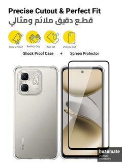 huanmate 2 in 1 Infinix Smart 9 Protection Pack - Ultra Clear Shockproof Case & Edge-to-Edge Screen Protector, 360 Degree Protection, Back Cover & Screen Protector for Infinix Smart 9  - Image 2