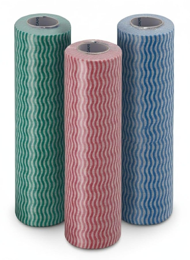 NEXORA kitchen towel rolls Non-Woven Reusable & Washable | Super Absorbent, Anti-Bacterial & Anti-Odour Wipes | Kitchen Tissue Paper Roll for Kitchen Cleaning (80 Pulls Per Roll, 240 Sheets) - Image 1