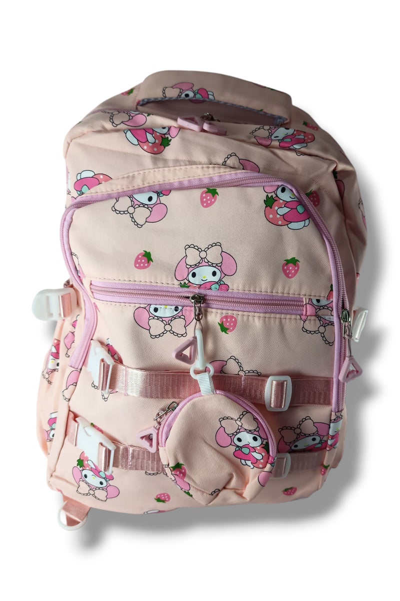 شنطة ظهر بناتي بجودة وخامات عالية وجودة سوستة عالية و كتافات قوية بلون وردي - Image 1