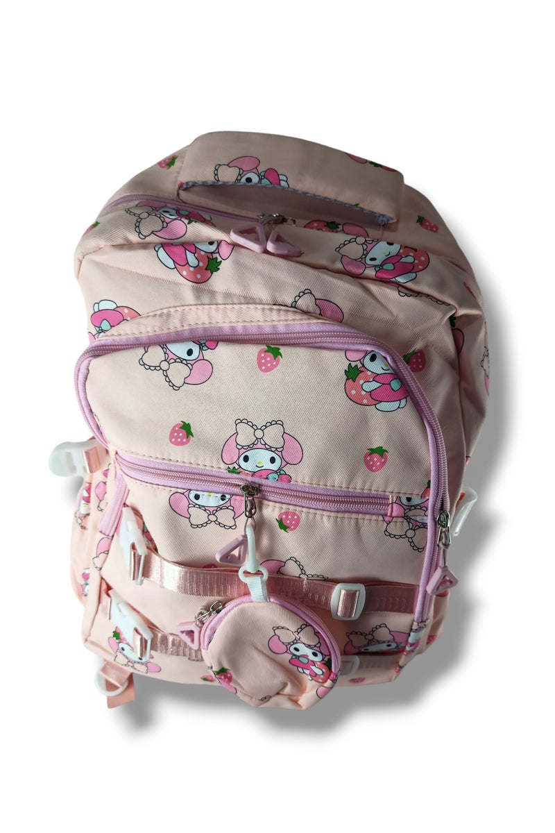 شنطة ظهر بناتي بجودة وخامات عالية وجودة سوستة عالية و كتافات قوية بلون وردي - Image 2