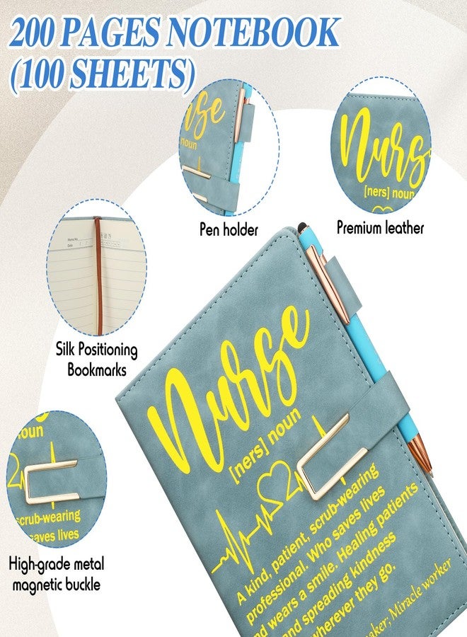 Pickmesh 2026 Nurse Gifts for Women Nurse Appreciation Gift Set Nurses Week Graduation Gift Include Leather Journal Ballpoints with Tip 20oz Tumbler Canvas Tote for Nursing Student Graduation(Blue) - Image 5