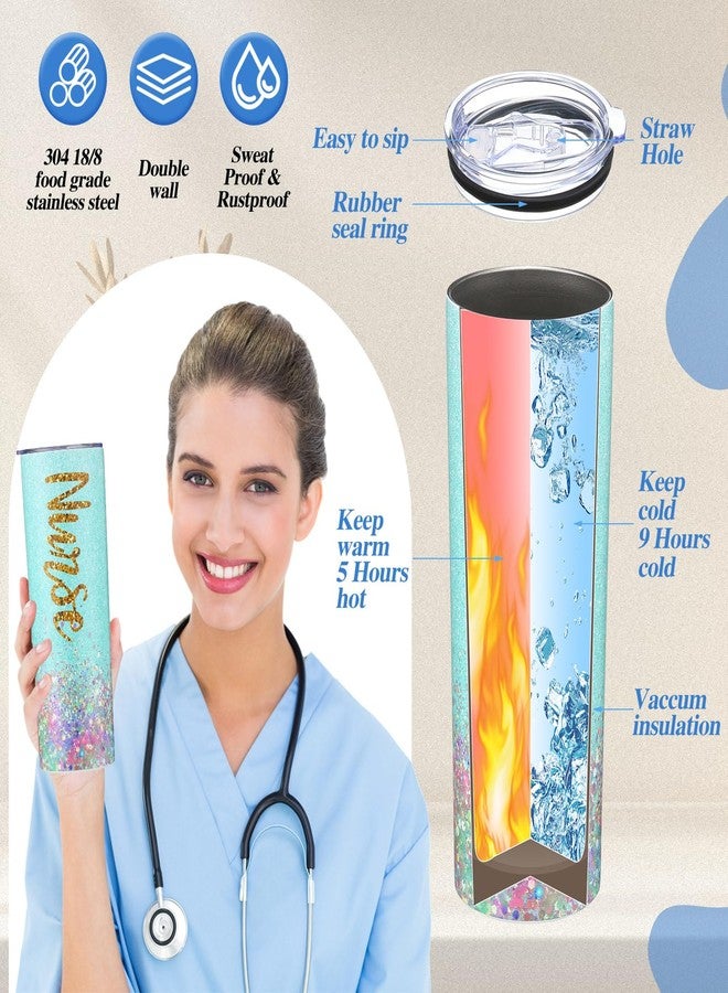 Pickmesh 2026 Nurse Gifts for Women Nurse Appreciation Gift Set Nurses Week Graduation Gift Include Leather Journal Ballpoints with Tip 20oz Tumbler Canvas Tote for Nursing Student Graduation(Blue) - Image 4