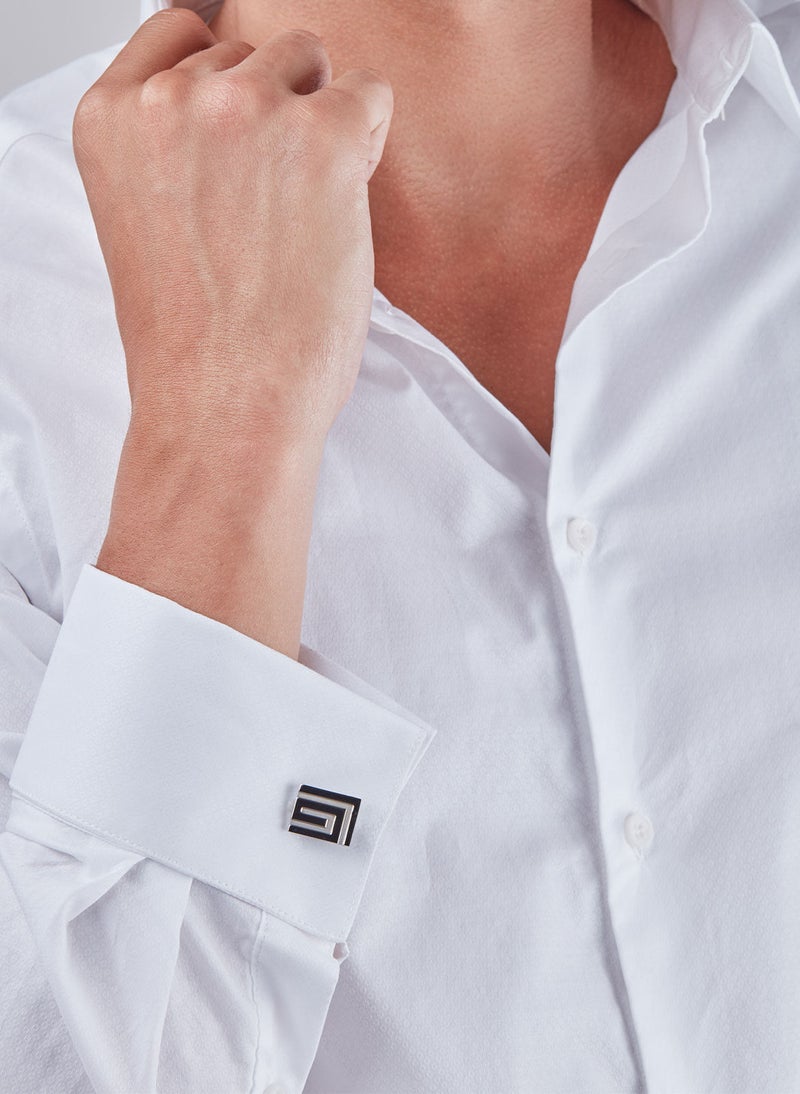 غاي لاروش أزرار أكمام غي لاروش من الستانلس ستيل للرجال ، فضي ، 4TR405A - Image 2