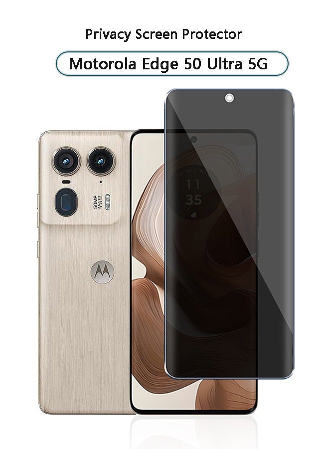 إكس ليفيل واقي شاشة الخصوصية لهاتف Motorola Edge 50 Ultra 5G مصنوع من زجاج مقوى بدرجة صلابة 9H ومضاد للتجسس ومضاد للخدش ومضاد للغبار وخالٍ من الفقاعات وسهل التركيب - Image 1