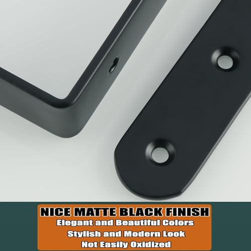 DIANZHU Floating Shelf Brackets,Black Bracket for Shelves Heavy Duty L Wall Bracket Corner Brace,Joint Angle Bracket for Hanging Support,5x3 Inch(Pack of 4) - Image 2