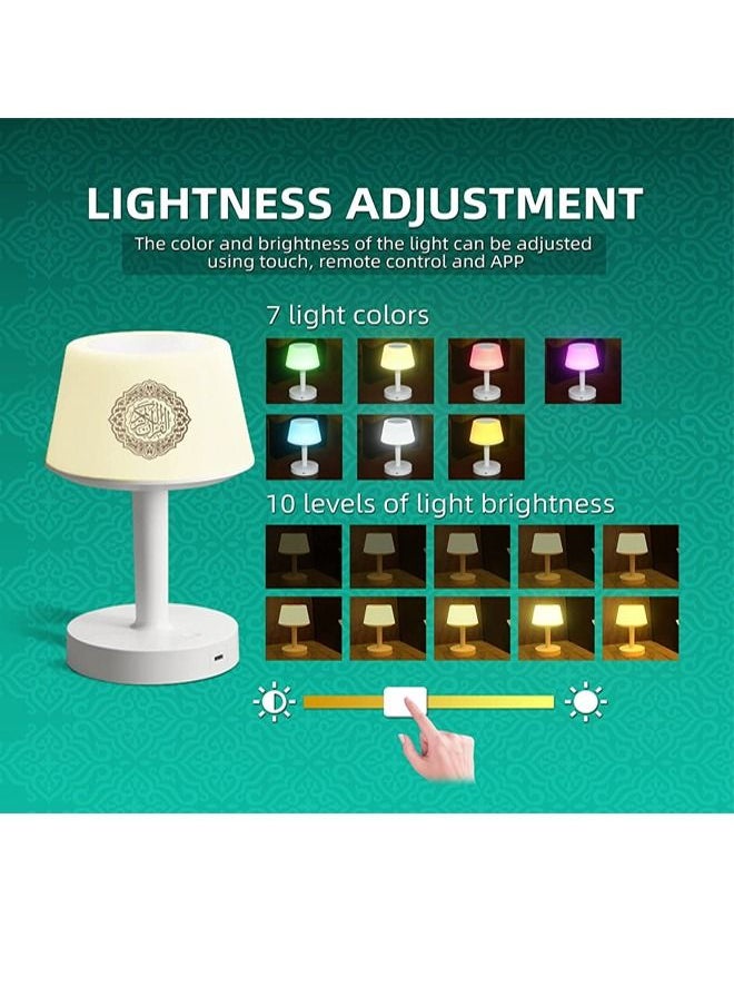 PADOM - Padom Table Lamp Quran Speaker - Muslim Bluetooth Speaker Digital APP Remote Control Night Light Desk Lamp for Kids , Ramadan Gifts Home Decoration Table Lamp - Image 1
