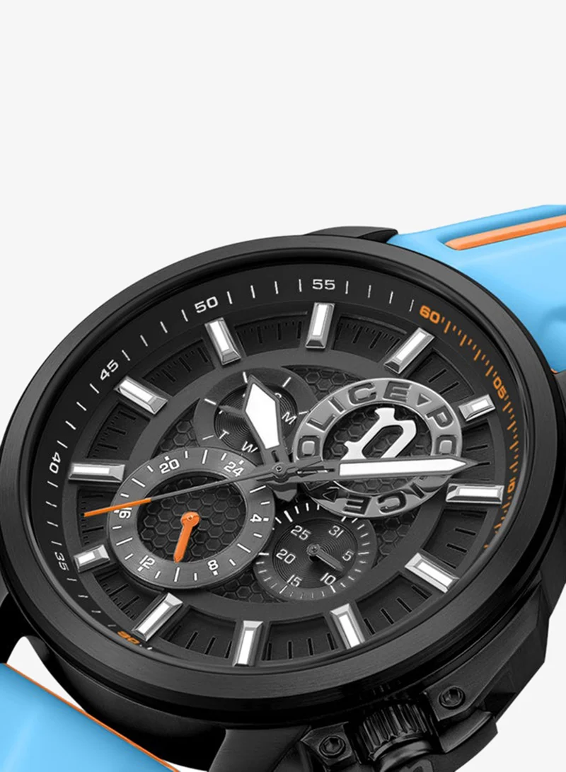 Police  POLICE - Kavalan Watch For Men Black Dial With Blue Silicone Strap for Men | Best Price UAE