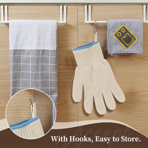 Hovico Heat Resistant Oven Gloves, Ove Glove BBQ Gloves Heat Resistant Cooking Oven Mitts with Fingers Grilling Glove, Full Hand Protection, Grill Gloves for Outdoor Hot Food Handling (Set of 2) - Image 3
