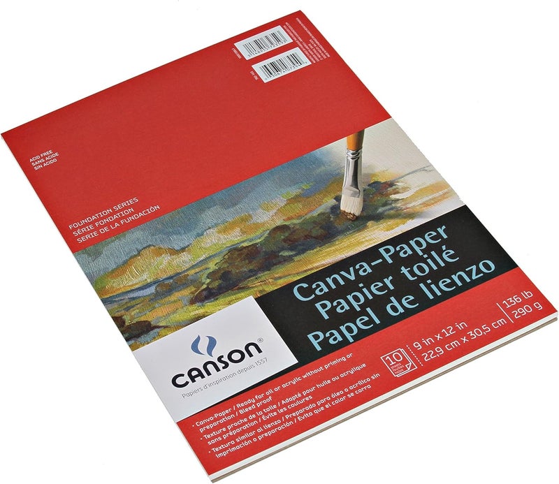CANSON Canson Artist Foundation Series CanvaPaper Pad Primed for Oil or Acrylic Paints Top Bound 136 Pound 9 x 12 Inch 10 Sheets 9 x 12 0  - Image 3