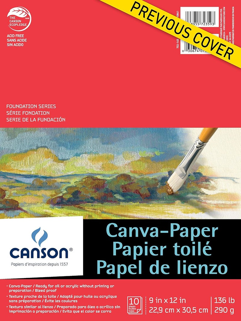 CANSON Canson Artist Foundation Series CanvaPaper Pad Primed for Oil or Acrylic Paints Top Bound 136 Pound 9 x 12 Inch 10 Sheets 9 x 12 0  - Image 2