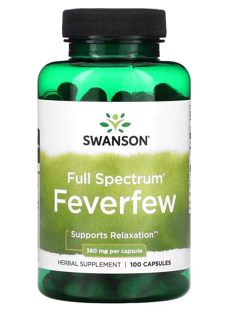 Swanson, Full Spectrum Feverfew, 380 mg, 100 Capsules