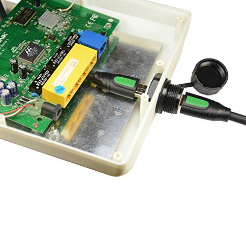 ANMBEST 2PCS HDMI Waterproof Connector, M25 Panel Mounting Female to Female HDMI Bulkhead Coupler with Waterproof Dust Cap - Image 4