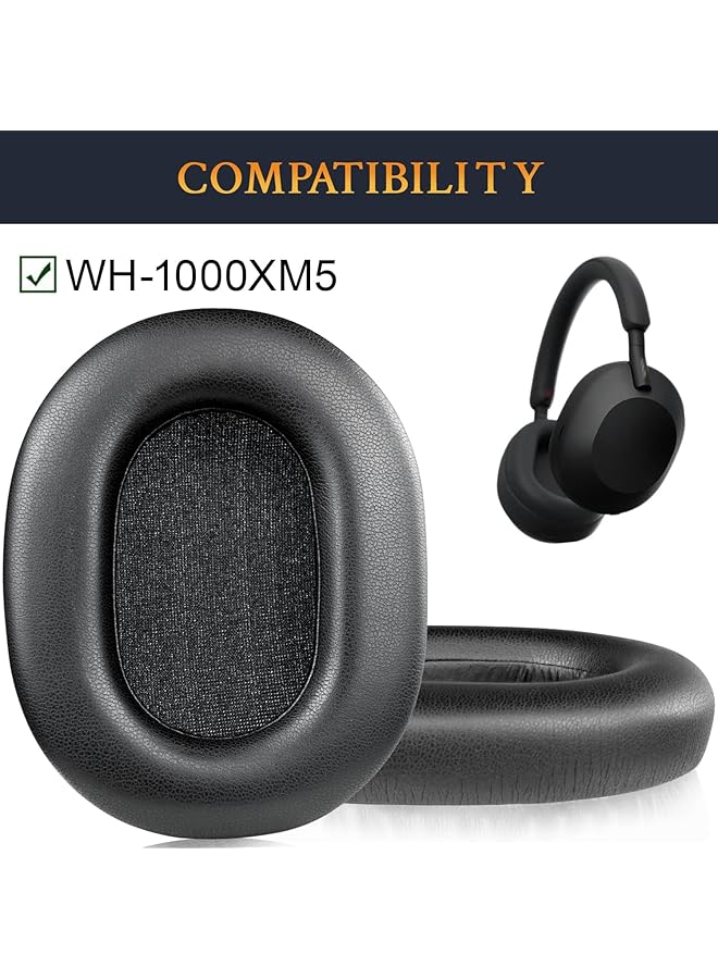 erorex Protein Leather Replacement Earpads For Sony Wh 1000Xm5 Wh1000Xm5 Noise Canceling Headphones Ear Pads Cushions With Noise Isolation Memory Foam Added Thickness Gray - Image 2