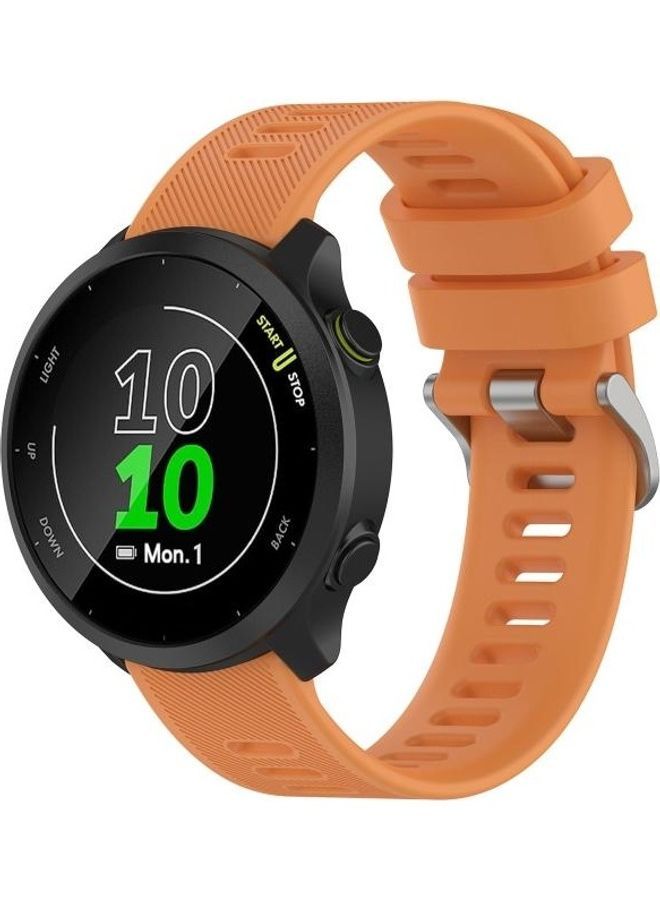 NIBEMINENT Twill Silicone Strap Watchband Replacement For Garmin Forerunner 158/55 Orange - Image 3