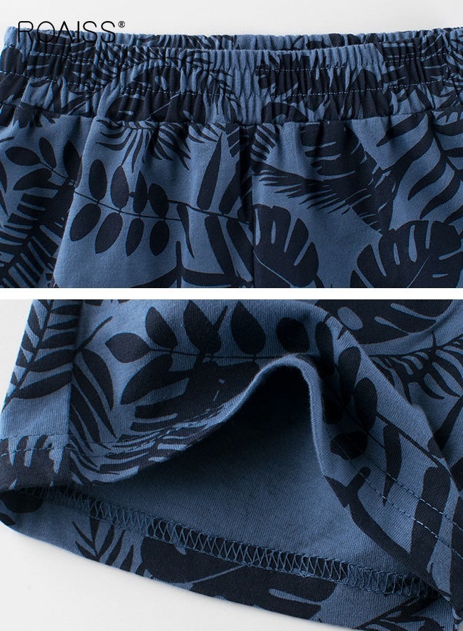 رويس 2 قطعة شورت قطني للأولاد، شورت بخصر مطاطي للأولاد، شورت صيفي غير رسمي، مناسب للارتداء اليومي، الشاطئ، العطلات، السفر أو أي مناسبة - Image 5