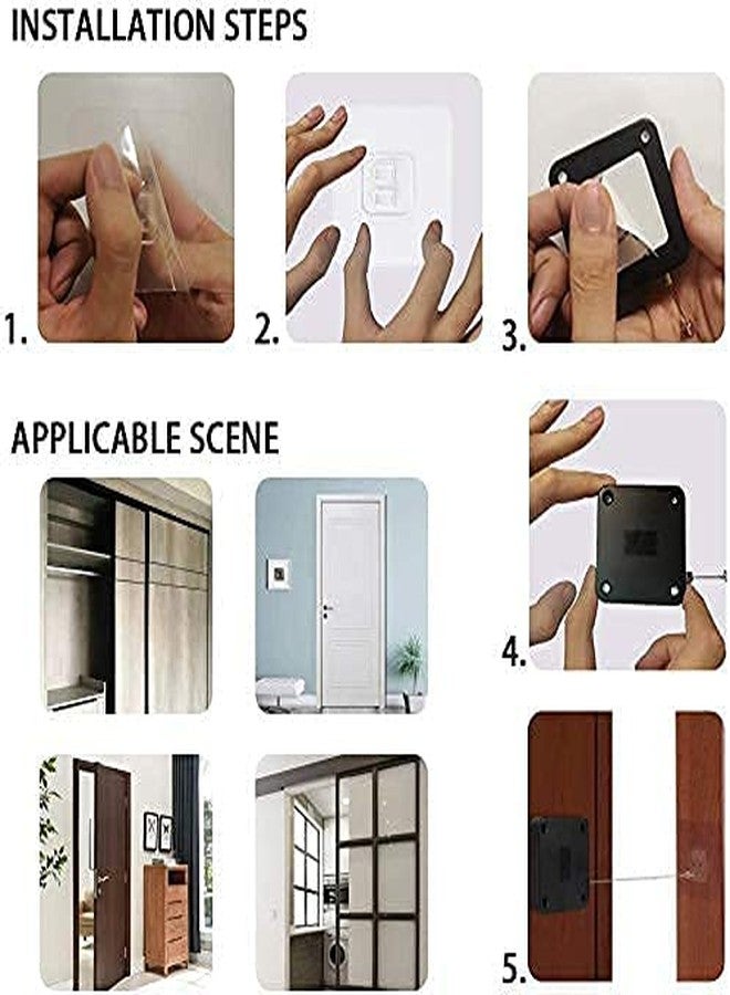 Grofly Automatic Door Closer for Sliding Door, The Punch-Free Automatic Drawstring Door Closer, Automatic Self Closing Sliding Door, Noise Free, Suitable for Office and Home, Highest Pull Power - Image 4