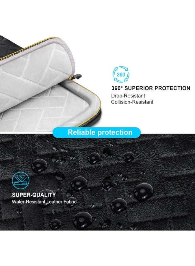 Lacdo 360° Protective Laptop Shoulder Bag for 15 inch New MacBook Air M4 A3241 2025, M3 A3114, M2 A2941 2024-2023, 15 inch MacBook Pro A1990 A1707, Dell XPS 15 Plus Computer Case Bag, Elegant Black - Image 3