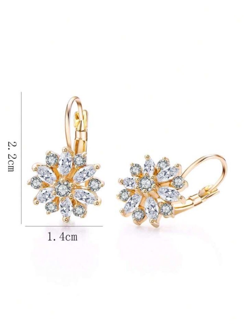 إيكوال حلق اذن نسائي من الاستانلس ستيل أنيق مطلي باللون الذهبي ومرصع بالزركون - Image 3