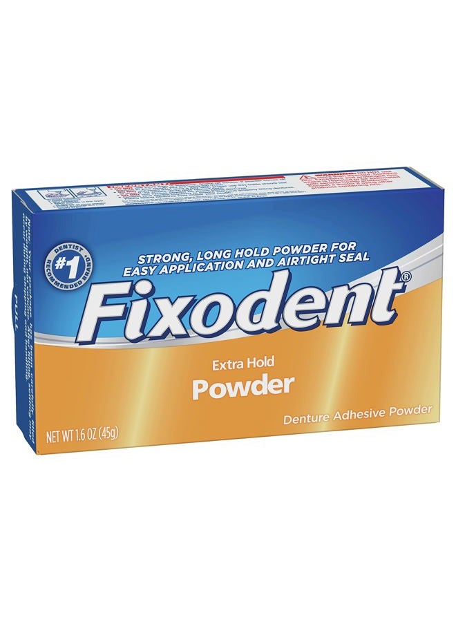 Fixodent Denture Adhesive Powder, Extra Hold - 1.6 Oz - Image 1
