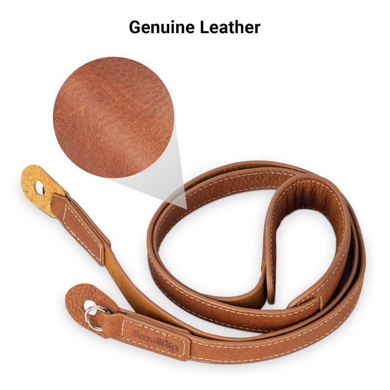 SMALLRIG Leather Camera Strap, Vintage Brown Genuine Leather Neck Shoulder Camera Strap for Canon, for Nikon, for Pentax, for Sony, for Fujifilm and for Digital Camera - 3485 - Image 2