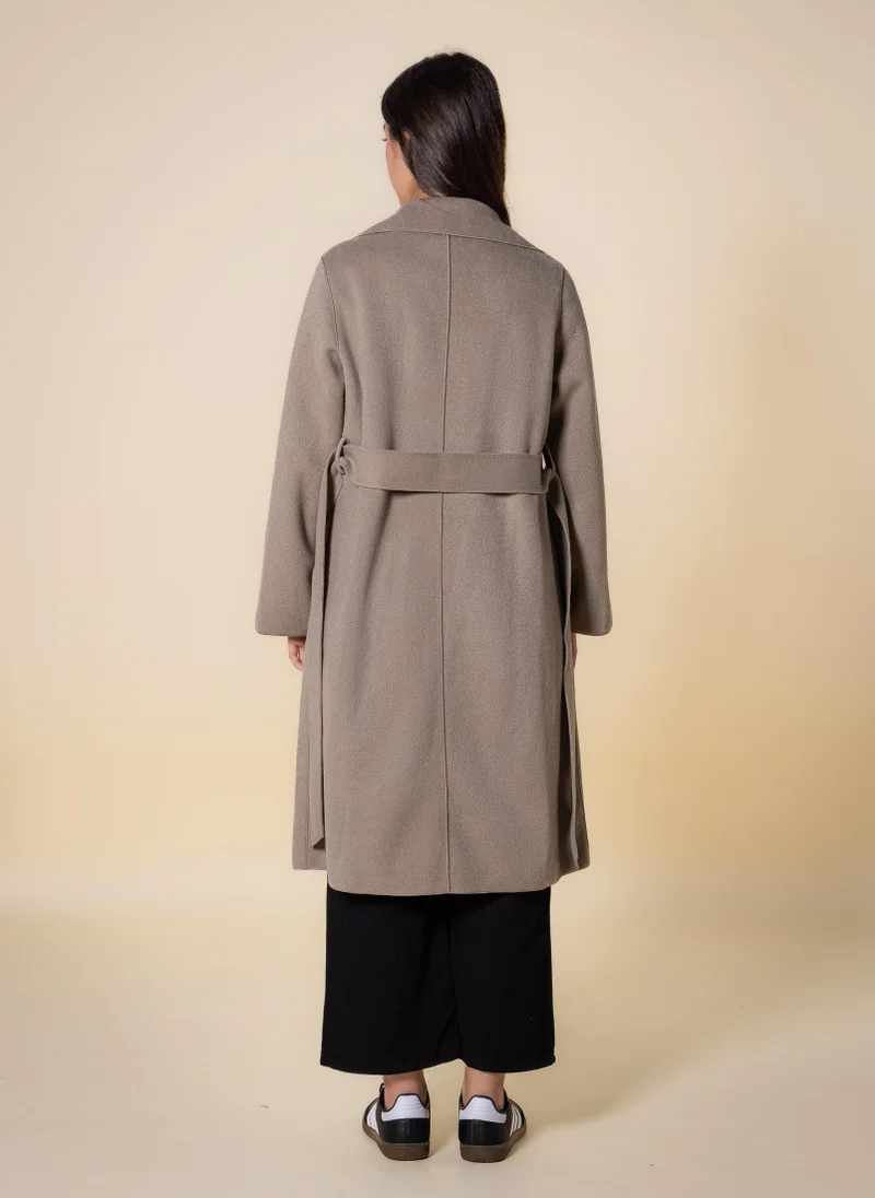 SHAPES DETAILED WOOL BLEND COAT